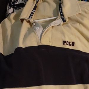 Blue and yellow polo shirt